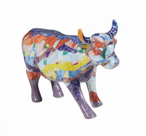 15cm Barcelona Cow Ceramic Figurine Cow Parade Free Shipping! 
