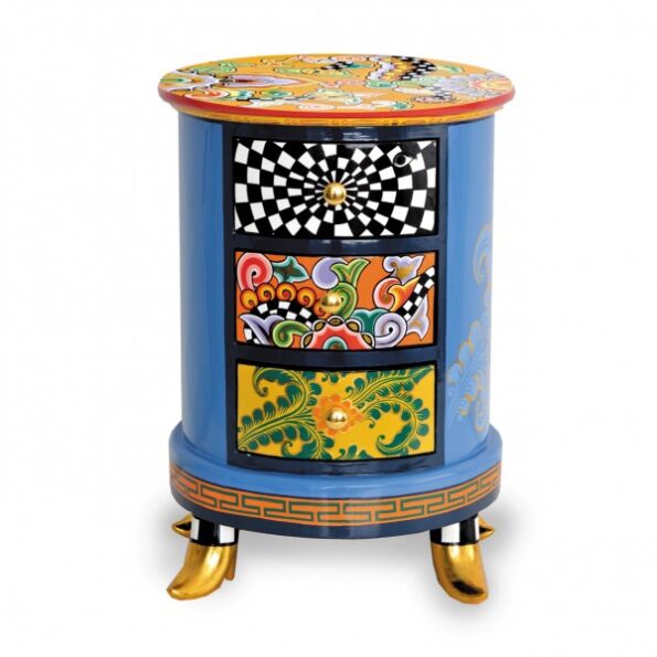 ROUND DRAWER CABINET TOP ORANGESCHUBLADENSCHRANK RUND