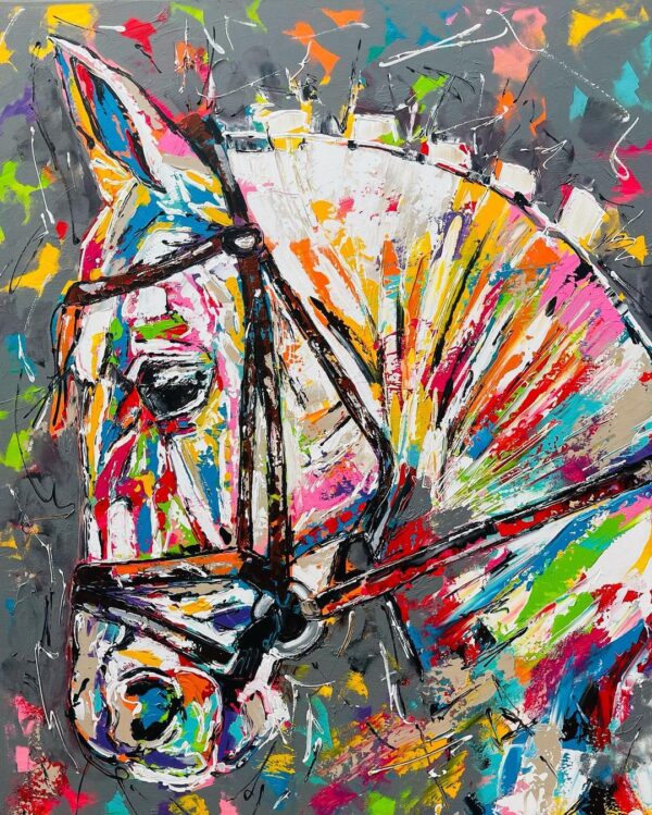 Cheerful colors in a beautiful horse