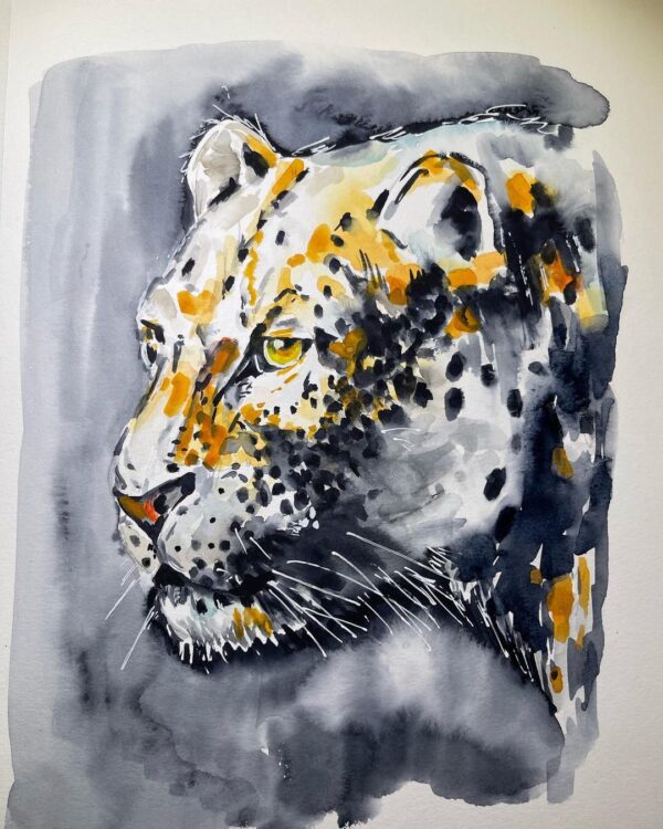Watercolor panther