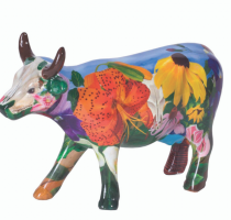 Georgia O'Kowffe (medium ceramic) figurine Cow parade